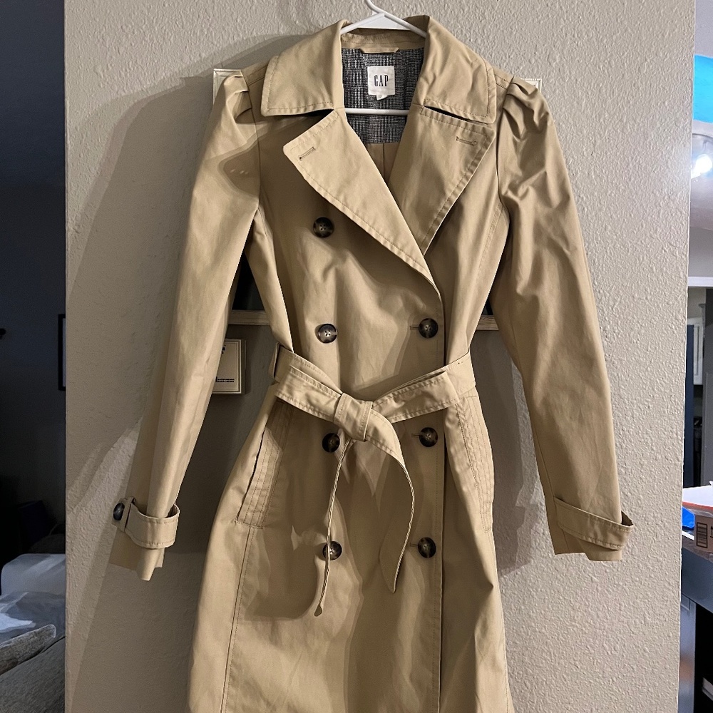 GAP Puff Sleeve Trench Coat
